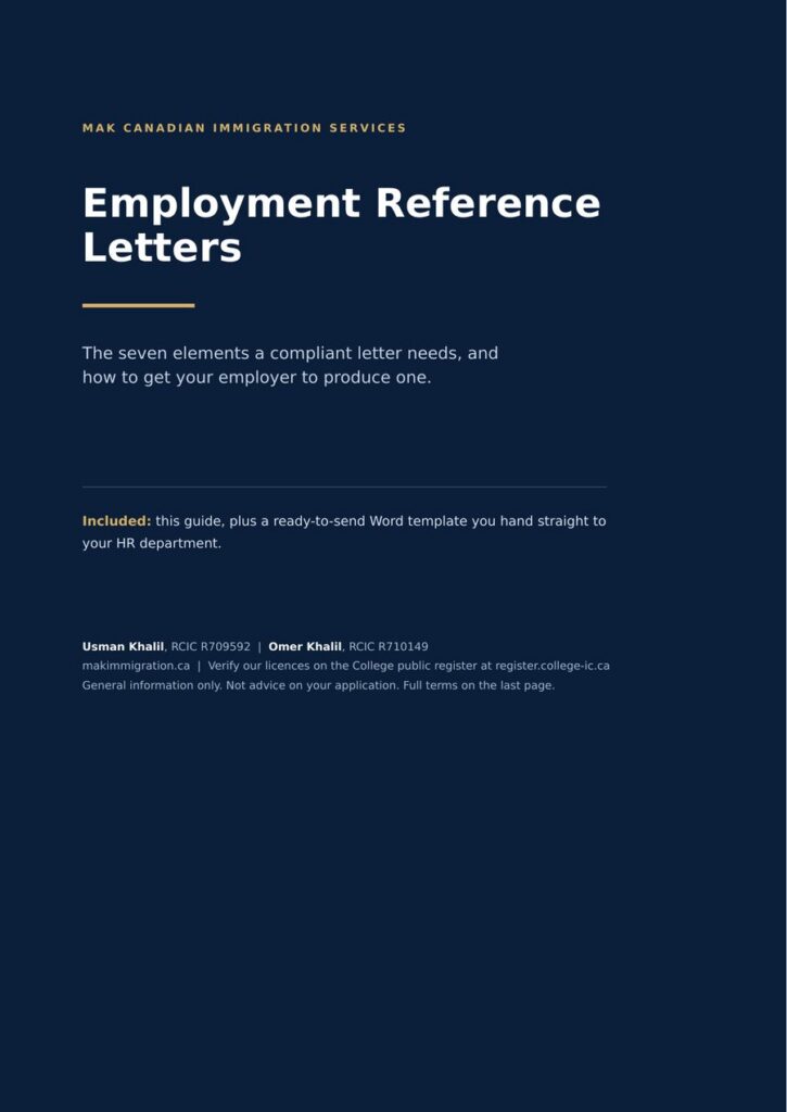 MAK employment reference letters guide for Canadian immigration work experience evidence