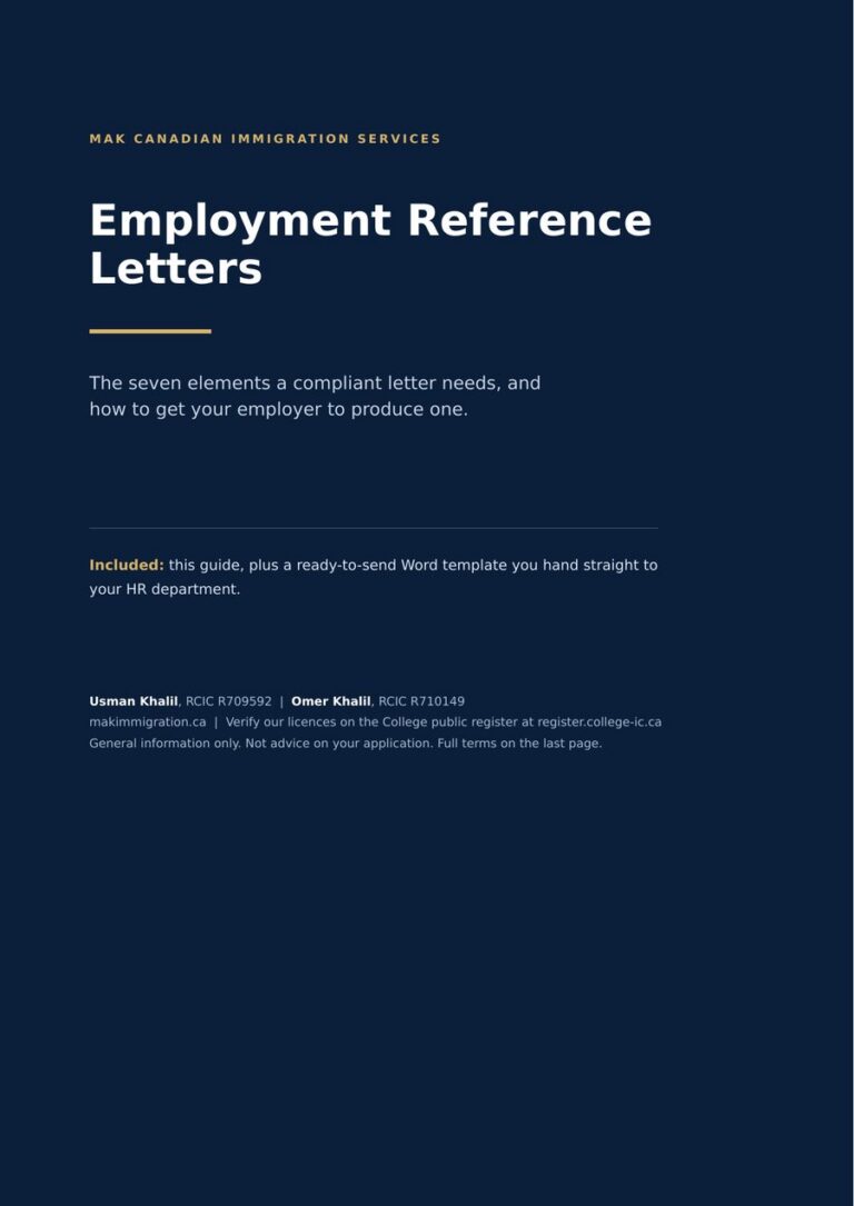 MAK employment reference letters guide for Canadian immigration work experience evidence