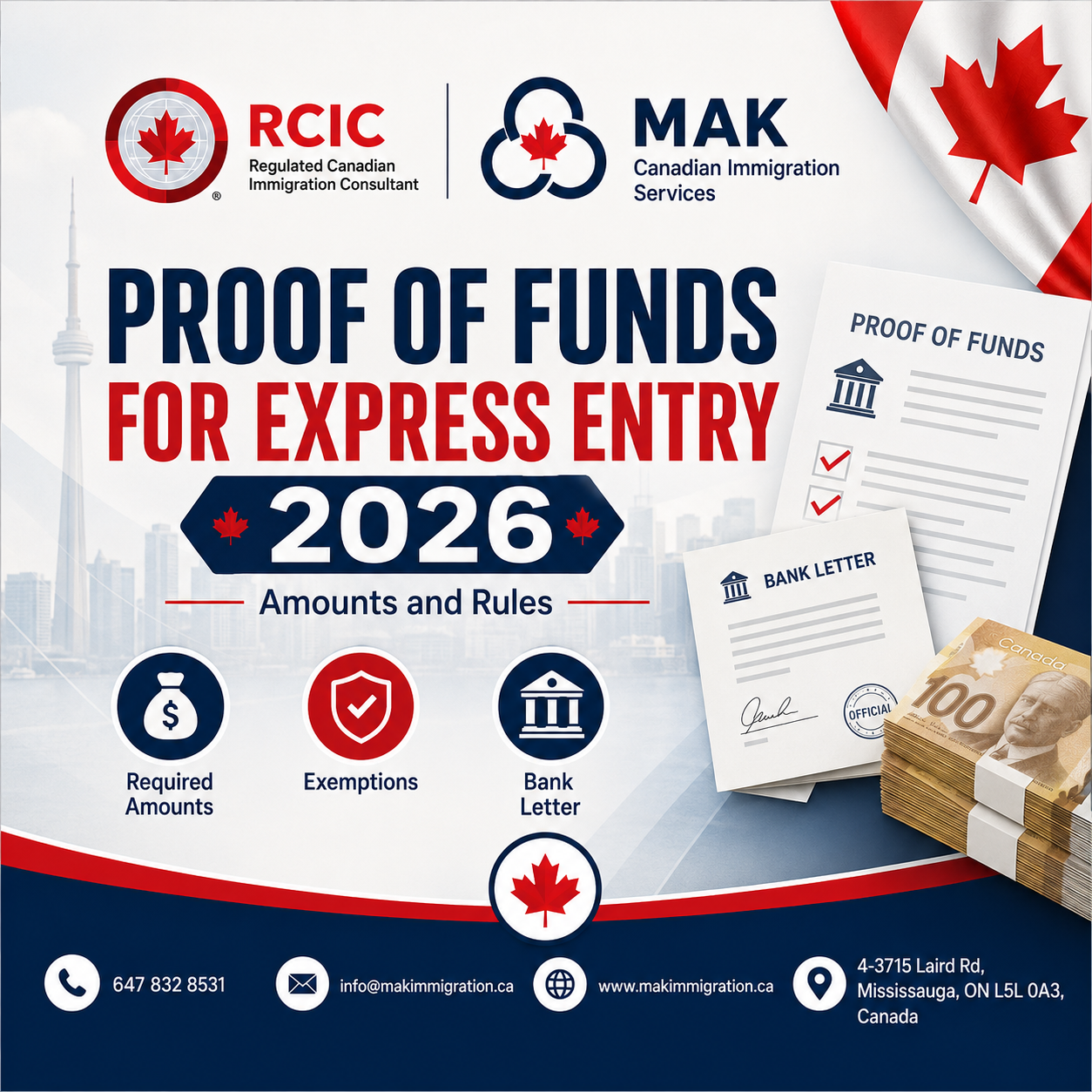 Proof of funds for Express Entry 2026, explained by MAK Canadian Immigration Services