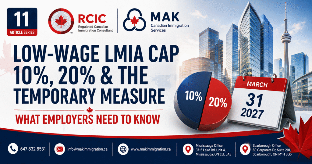 Low-wage LMIA cap of 10 and 20 percent and the temporary measure, explained by MAK Canadian Immigration Services