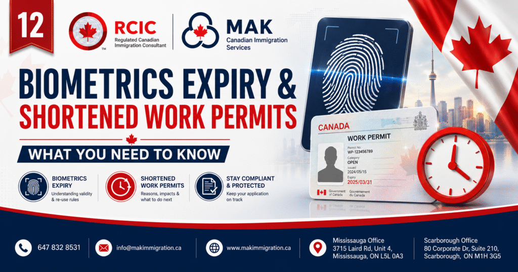 Biometrics expiry shortening Canadian work and study permits, explained by MAK Canadian Immigration Services